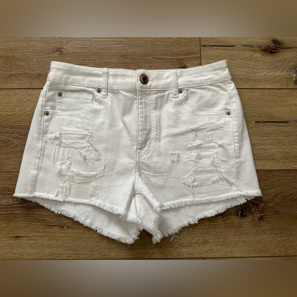American Eagle white denim shorts size 10